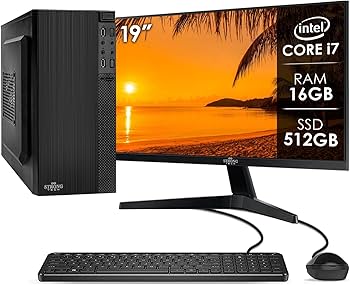 Computador Completo Intel Core i7 16GB SSD 512GB Monitor 19